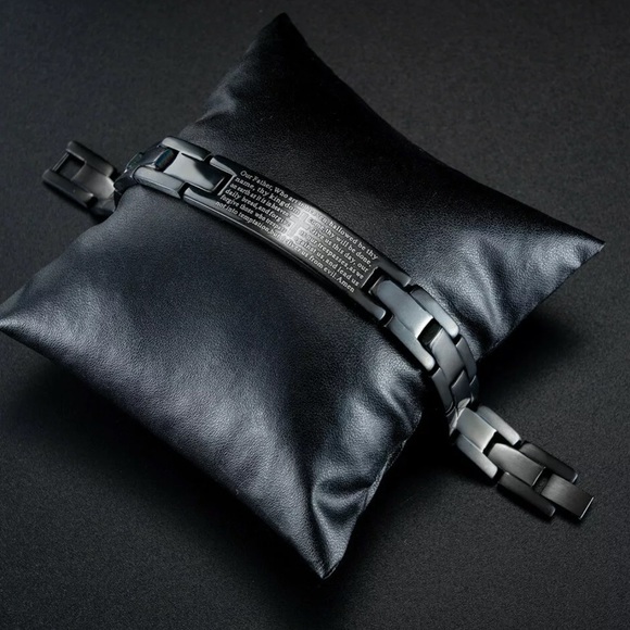 Lord’s Prayer Black Stainless Steel Bracelet! - Picture 4 of 6